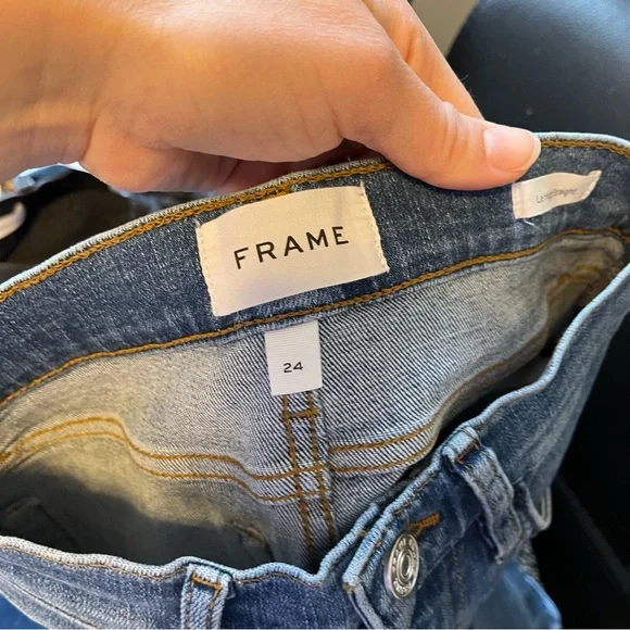 Frame Denim Le High Straight Women's 24 Distressed Blue Jeans NWT high rise - Picture 6 of 7